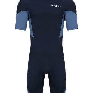 BUIOBUM Men's Short Sleeve Wetsuit - 3mm Neoprene, Stretchy & Comfortable, Back Zip Design for Surfing, Snorkeling & Swimming