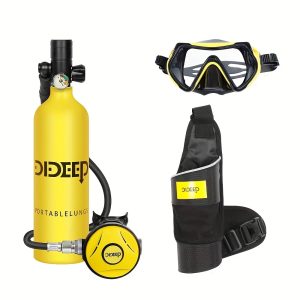 DIDEEP Portable 33.81oz Scuba Diving Air Tank Set - Lightweight Aluminum Alloy Water Breather for Underwater Exploration, 3pcs