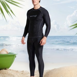 BANFEI Men's High-Stretch Diving Suit - Long Sleeve & Pants Set for Swimming, Snorkeling & Surfing, Nylon/Spandex Blend, Non-Transparent