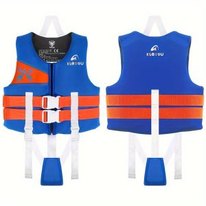 Boys Neoprene Life Vest, Child Flotation Device with Zip Closure, EPE Pearl Cotton, Safety Clips & Straps, Cartoon Design - Ages 6-8 Swimming, Surfing & Diving Aid